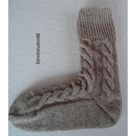 Socken mit Zopfmuster Gr.36/37 beige