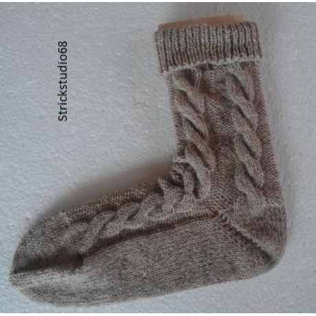 Socken mit Zopfmuster Gr.36/37 beige