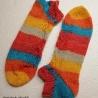 Sneaker Socken - handgestrickt - Gr.36/37 - bunt - Streifen  Zopf