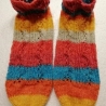 Sneaker Socken - handgestrickt - Gr.36/37 - bunt - Streifen  Zopf