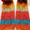 Sneaker Socken - handgestrickt - Gr.36/37 - bunt - Streifen  Zopf