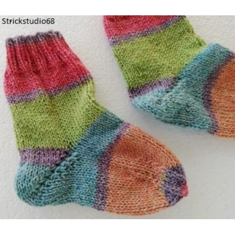 Kindersocken Gr.22/23 bunt handgestrickt für Frühjahr/Sommer