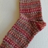 Socken Gr. 36/37  handgestrickt  Jaquardmuster rot/braun/weiß
