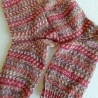 Socken Gr. 36/37  handgestrickt  Jaquardmuster rot/braun/weiß