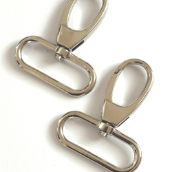 2x Karabinerhaken 40/38 mm silber formschön für Taschen
