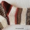 Socken Gr.38/39 handgestrickt Blockstreifen natur / braun
