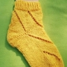 Kindersocken-Gr.26/27-Lochmuster-gelb-handgestrickt