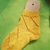 Kindersocken-Gr.26/27-Lochmuster-gelb-handgestrickt