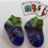 Socken Gr.24/25 -handgestrickt- dickere Socken - blau/grün
