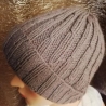 Strickmütze - grau - KU 50-56 cm -  handgestrickt - schlicht