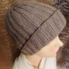 Strickmütze - grau - KU 50-56 cm -  handgestrickt - schlicht