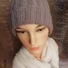 Strickmütze - grau - KU 50-56 cm -  handgestrickt - schlicht