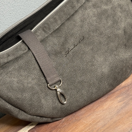 LuniBag grau/silber Veluors  Kunstleder 