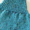 Strampelsack/Pucksack-gestrickt-türkis mit bunten Noppen