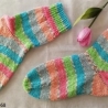 Socken-Gr.36/37-handgestrickt-frische Farben-Bonbonfarben