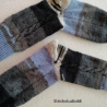 Socken Gr. 42/43 handgestrickt  kleiner Zopf  Blockstreifen