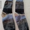 Socken Gr. 42/43 handgestrickt  kleiner Zopf  Blockstreifen