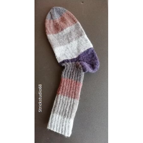 Socken Gr.44/45 handgestrickt  Blockstreifen  gedeckte Farben