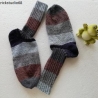Socken Gr.44/45 handgestrickt  Blockstreifen  gedeckte Farben