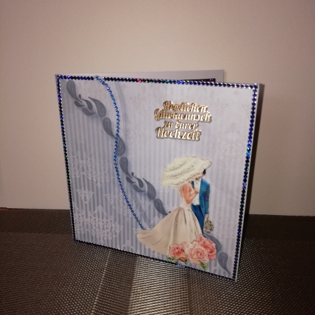 Hochzeitskarte in Blau