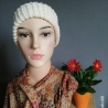 Strickmütze   naturweiß  Patentmuster  KU  54/56 cm