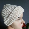 Strickmütze   naturweiß  Patentmuster  KU  54/56 cm