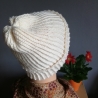 Strickmütze   naturweiß  Patentmuster  KU  54/56 cm