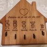 Schlüsselbrett Holz / Schlüsselleiste mit Gravur 