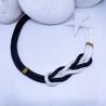 Statementkette Segelseil Dunkelblau Weiß maritimer Schmuck Kette