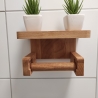 Toilettenpapierhalter aus Holz mit Ablage