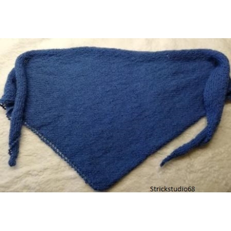 Winterset -Stirnband mit kleinem Halstuch - handgestrickt - blau