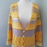 Strickjacke - handgestrickt - Gr.36/38 - Mustermix-helle Farben