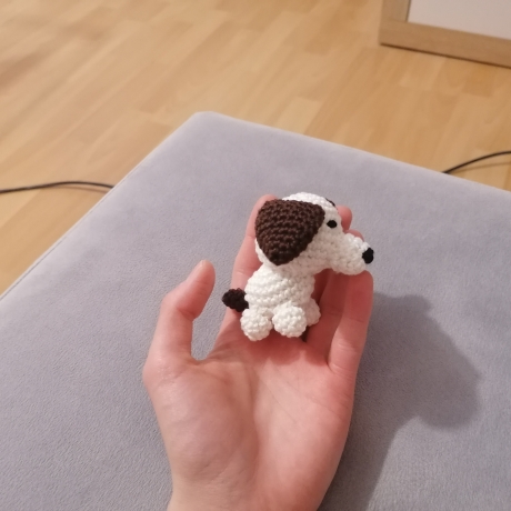 Kuscheltier Hund gehäkelt als Geschenk Anhänger Wunsch Deko