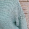 Pullover - handgestrickt - Gr.36/38 - mint - Lochmuster im Ärmel
