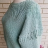 Pullover - handgestrickt - Gr.36/38 - mint - Lochmuster im Ärmel