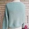 Pullover - handgestrickt - Gr.36/38 - mint - Lochmuster im Ärmel