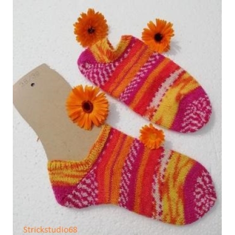 Sneaker  Gr. 38/39 handgestrickt  gelb, pink, orange,weiß