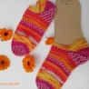 Sneaker  Gr. 38/39 handgestrickt  gelb, pink, orange,weiß