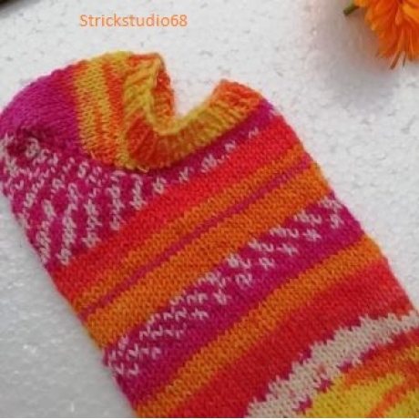 Sneaker  Gr. 38/39 handgestrickt  gelb, pink, orange,weiß