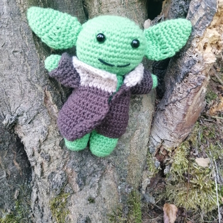 Gehäkelter Baby Yoda, Star wars, Kuscheltier, Geschenk, Deko