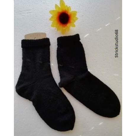 Socken - Gr.42/43 - handgestrickt - schwarz