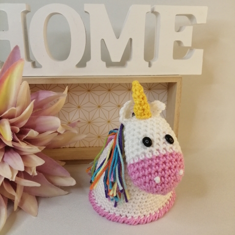 Einhorn Eierwärmer gehäkelt zur Dekoration oder als Geschenk