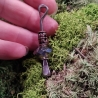 Hufnagel Anhänger Glücksbringer Großlochperle Glitzerstein Kupfer