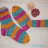 Socken - Gr. 36/37 - handgestrickt - Blockstreifen - bunt