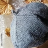 Strickmütze - Béret - handgestrickt - grau - KU 57-59 cm