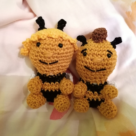 Biene Maja und Willi gehäkelt, Kuscheltier, Spielzeug, Anhänger