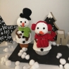 Eierwärmer gehäkelt, Schneemann mit Zylinder