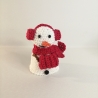 Eierwärmer gehäkelt, Schneemann mit Ohrwärmer 