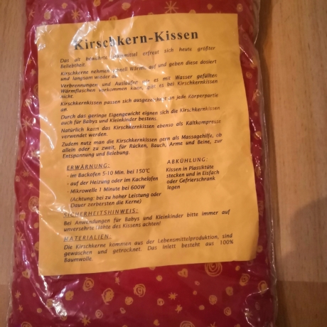 N-KH0002 Kissenbezug  Kirschkernkissen 28x18 - handmade, bestickt