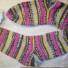 Socken Gr. 36/37 handgestrickt  Streifen bunt kräftige Farben